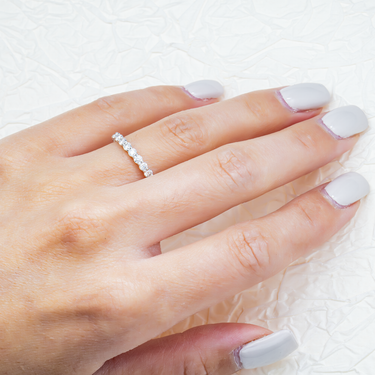 14k White Gold Classic Lab Diamond Wedding Ring Band 1.07 Ctw