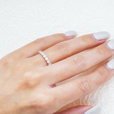 14k White Gold Classic Lab Diamond Wedding Ring Band 1.35 Ctw