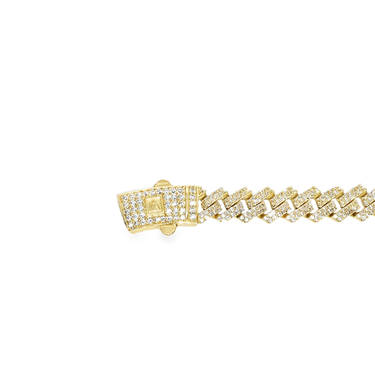Yellow 10k Gold CZ Cuban Chain 11 Ctw 9mm