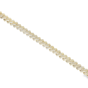 Yellow 10k Gold CZ Cuban Chain 11 Ctw 9mm