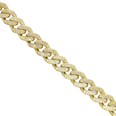 Yellow / 20 10k Gold CZ Cuban Chain 15 Ctw 13mm