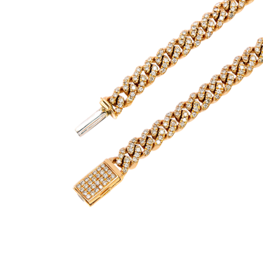 14k Rose Gold Diamond Cuban Chain 22