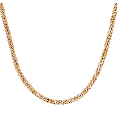 14k Rose Gold Diamond Cuban Chain 22