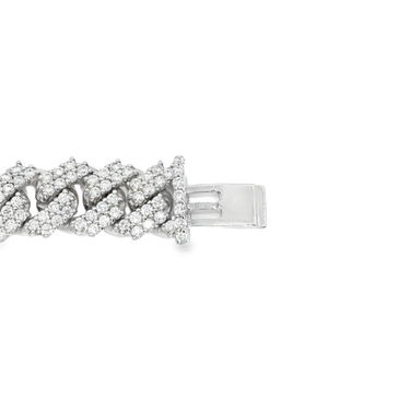 14k White Gold Lab Diamond Cuban Chain 8.5mm 8.49 ctw