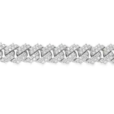 14k White Gold Lab Diamond Cuban Chain 8.5mm 8.49 ctw