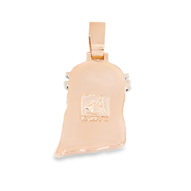 14K Solid Rose Gold Mens Jesus Head Pendant With Round Cut Lab Diamonds 4.02 Ctw