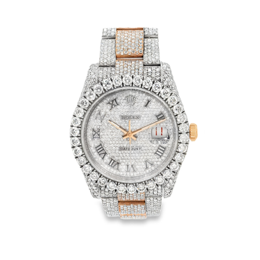 Diamond 36mm Date Just Oyster Band Two Tone Rose Gold and Stainless Steel 26.85 ctw