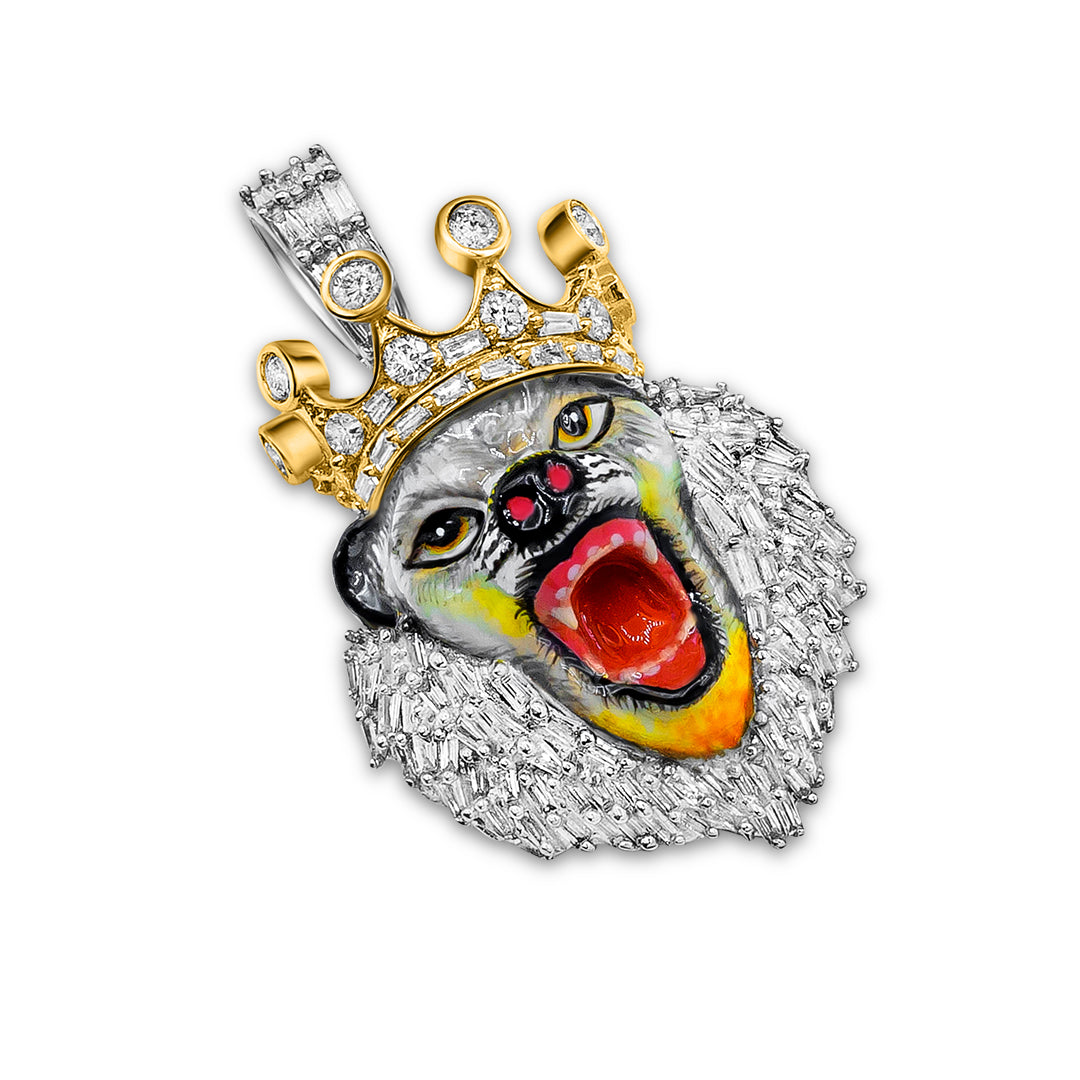 14K "King Of The Jungle" Lion Face Pendant