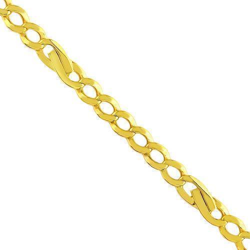 Yellow 14K Solid Yellow Gold Figaro Link Anklet