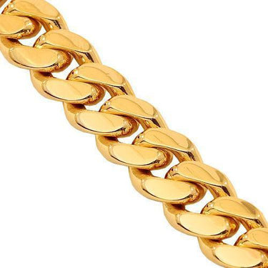 14K Solid Yellow Gold Mens Cuban Bracelet 8 mm