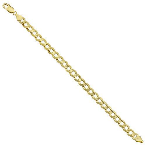14k Yellow Gold Curb Link Bracelet 8 mm