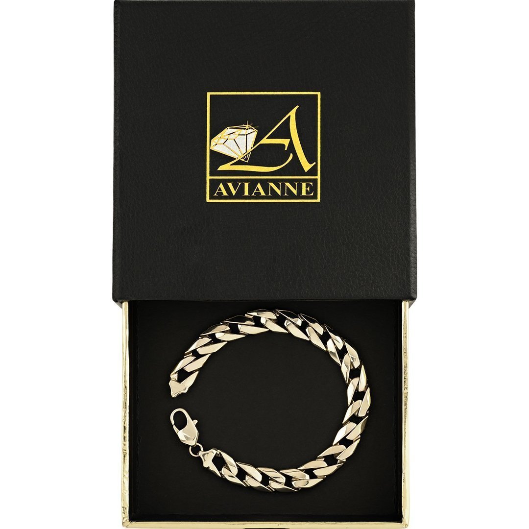 14k Yellow Gold Curb Link Bracelet 9.5 mm