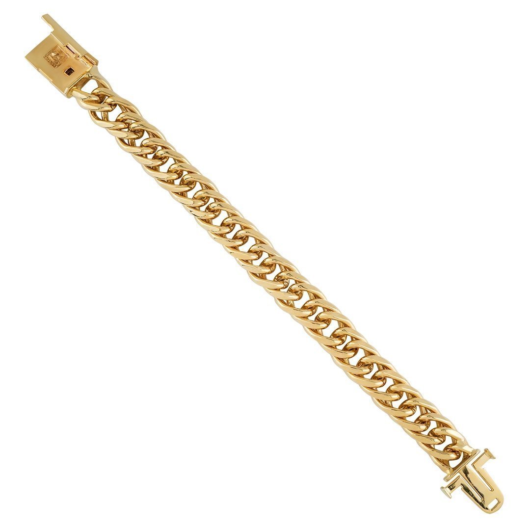 14k Yellow Gold Fancy Link Bracelet 14.5 mm