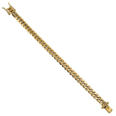 14K Yellow Gold Miami Cuban Link Bracelet 9 mm