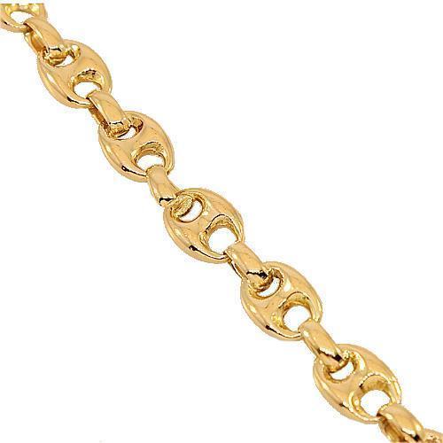 18K Rose Solid Gold Mens Fancy Bracelet 7 mm