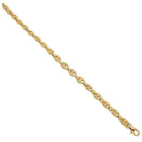 18K Rose Solid Gold Mens Fancy Bracelet 7 mm