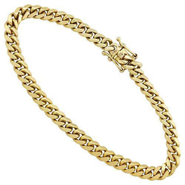 Mens Cuban Bracelet 6 mm 14K Yellow Solid Gold