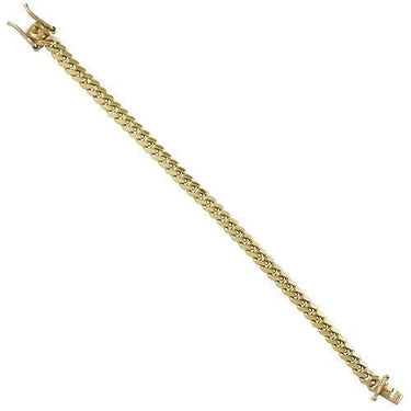 Mens Hollow Cuban Link Bracelet in 14k Yellow Gold