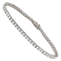 Thumbnail for Silver Lab Created Stones Tennis Bracelet 7.5 Ctw 3 mm