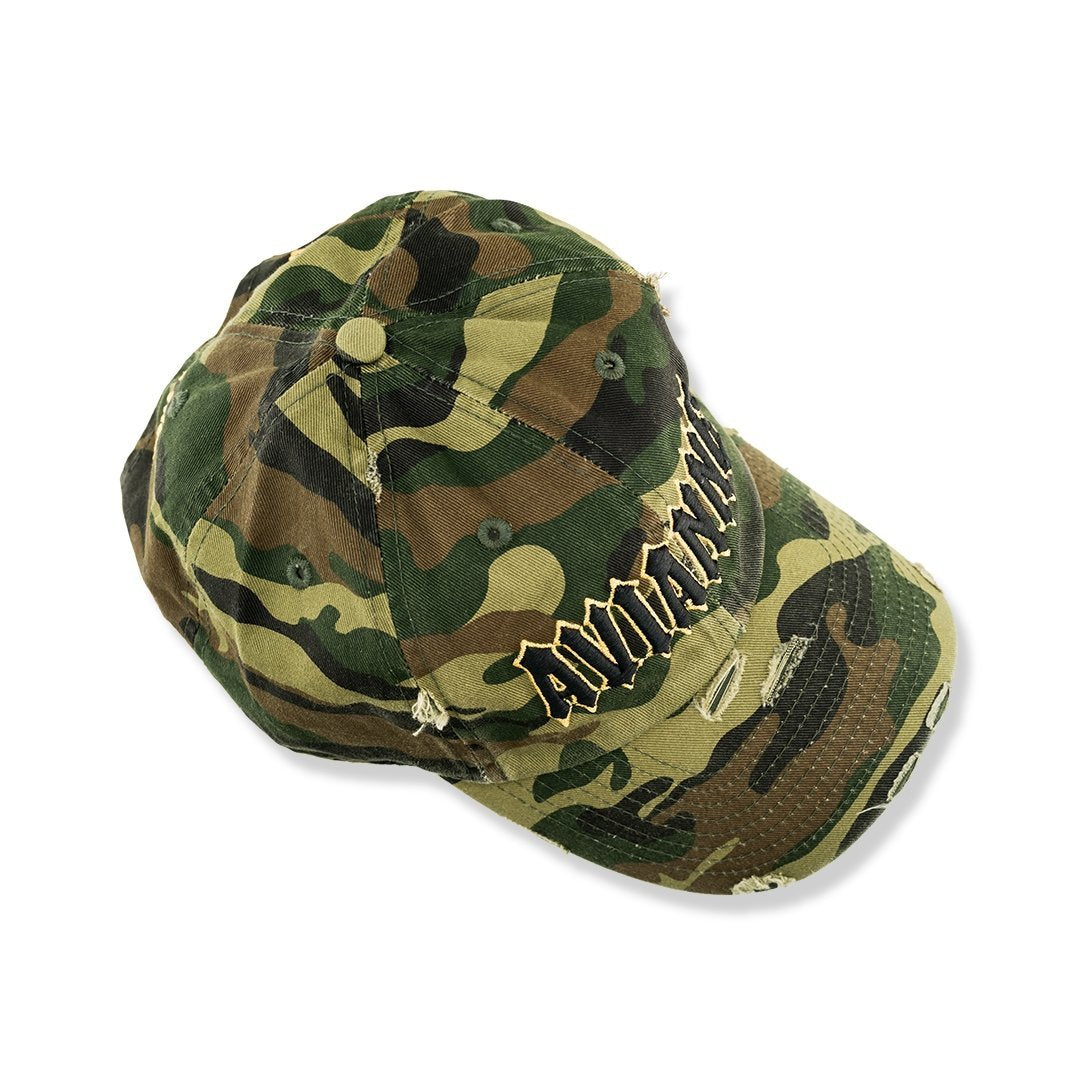 Avianne Green Camouflage Distressed Cap