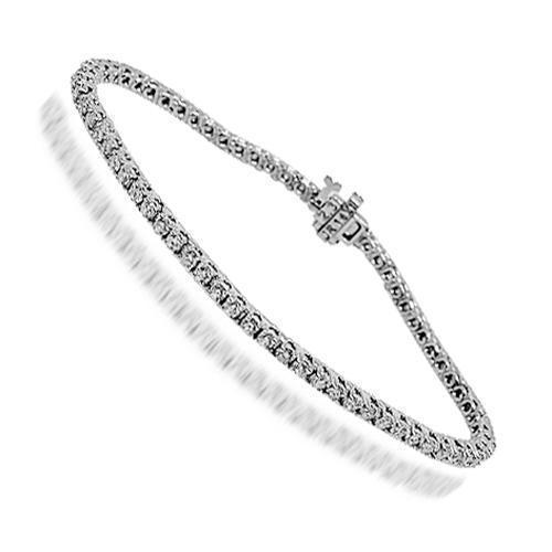 14K Solid White Gold Womens Diamond Tennis Bracelet 3.50 Ctw