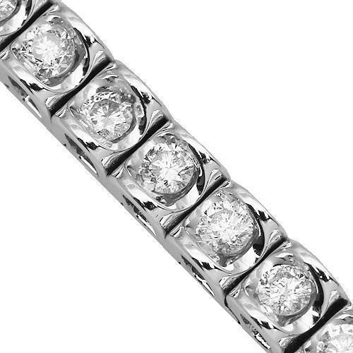 14K White Solid Gold Womens Diamond Tennis Bracelet 3.91 Ctw