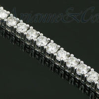 Thumbnail for 14K White Solid Gold Womens Diamond Tennis Bracelet 6.23 Ctw