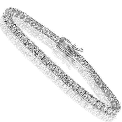 14K White Solid Gold Womens Diamond Tennis Bracelet 8.03Ctw