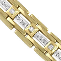 Thumbnail for 14K Yellow Solid Gold Mens Diamond Bracelet 2.50  Ctw