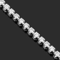 Thumbnail for 18K White Solid Gold Womens Diamond Tennis Bracelet 1.71 Ctw