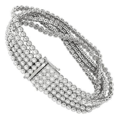 Diamond Five Row Tennis Bracelet in 14k White Gold 7 Ctw