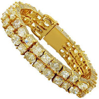 Thumbnail for Diamond Two Row Tennis Bracelet in 14k Yellow Gold 95 Ctw