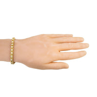 Thumbnail for Five Diamond Each Link Tennis Bracelet in 14k Yellow Gold 7 mm 3.50 Ctw