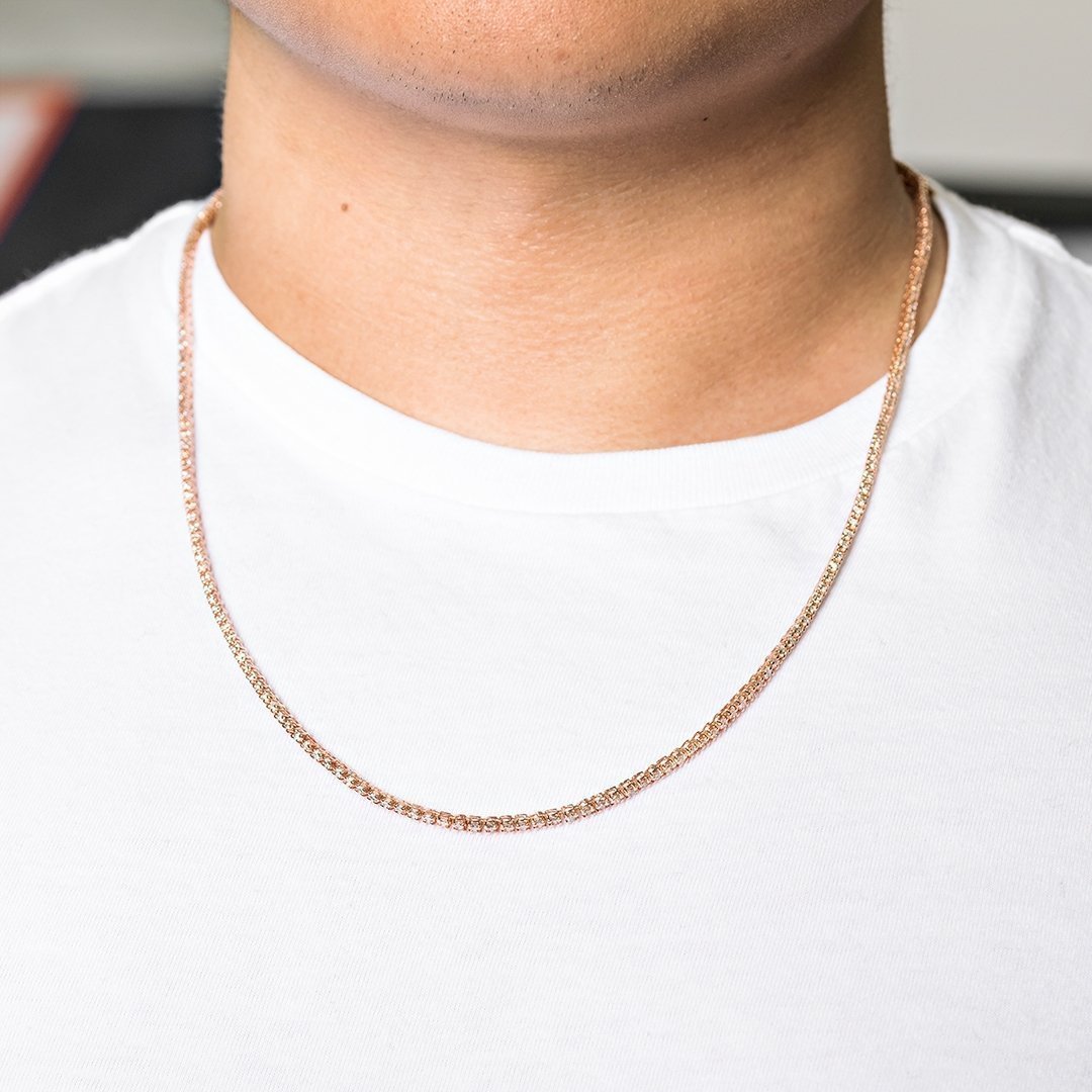 14k Rose Gold Tennis Chain 22 Inches 5.40 Ctw