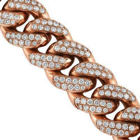 Thumbnail for 14K Solid Rose Gold Mens Diamond Cuban Chain 35.28 Ctw