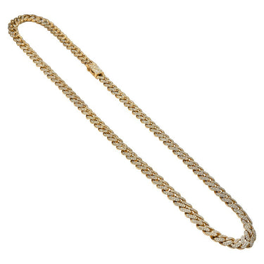 Yellow 14K Yellow Gold Diamond Cuban Chain 11.67 Ctw