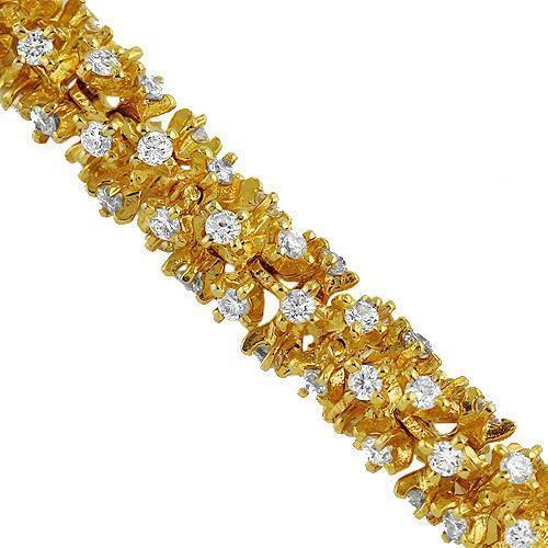 14K Yellow Gold Mens Custom Made Diamond Chain 43.00 Ctw