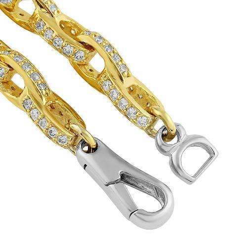 14K Yellow Gold Mens Diamond Custom Made Chain 22.00 Ctw