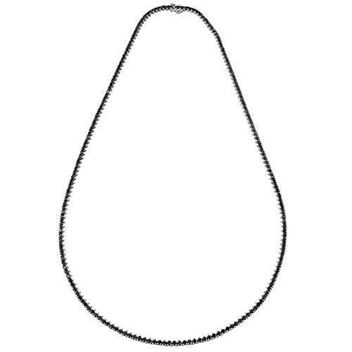 Black Diamond Tennis Chain in 10k White Gold 24 inches 17.5 Ctw 4 mm