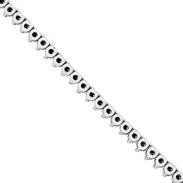 Black Diamond Tennis Chain in 10k White Gold 24 inches 17.5 Ctw 4 mm