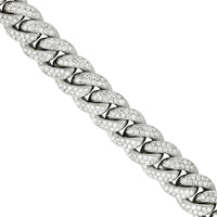 Thumbnail for Diamond Cuban Link Chain in 14k White Gold 17 inches 21.11 Ctw 14.5 mm