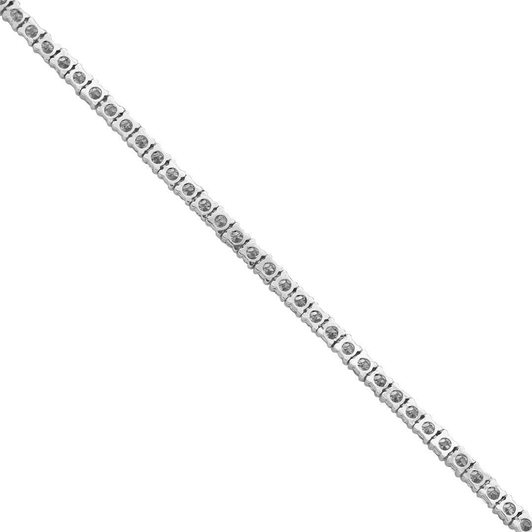 Diamond Tennis Chain in 10k White Gold 22 Inches 2 mm 5.40 Ctw