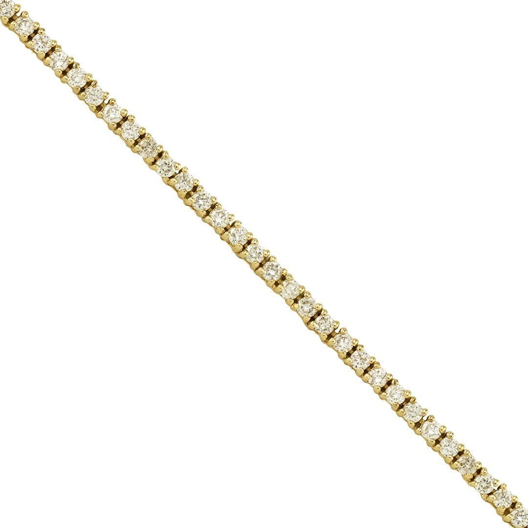 Diamond Tennis Chain in 10k White Gold 22 Inches 2 mm 5.40 Ctw