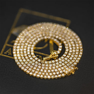 Diamond Tennis Chain in 10k White Gold 22 Inches 2 mm 5.40 Ctw