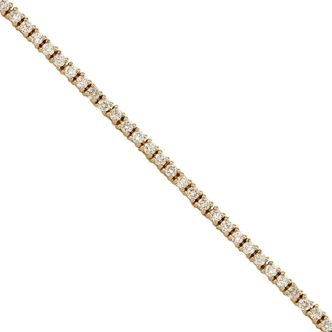 Diamond Tennis Chain in 10k White Gold 22 Inches 2 mm 5.40 Ctw