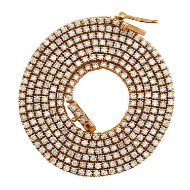 Diamond Tennis Chain in 10k White Gold 22 Inches 2 mm 5.40 Ctw