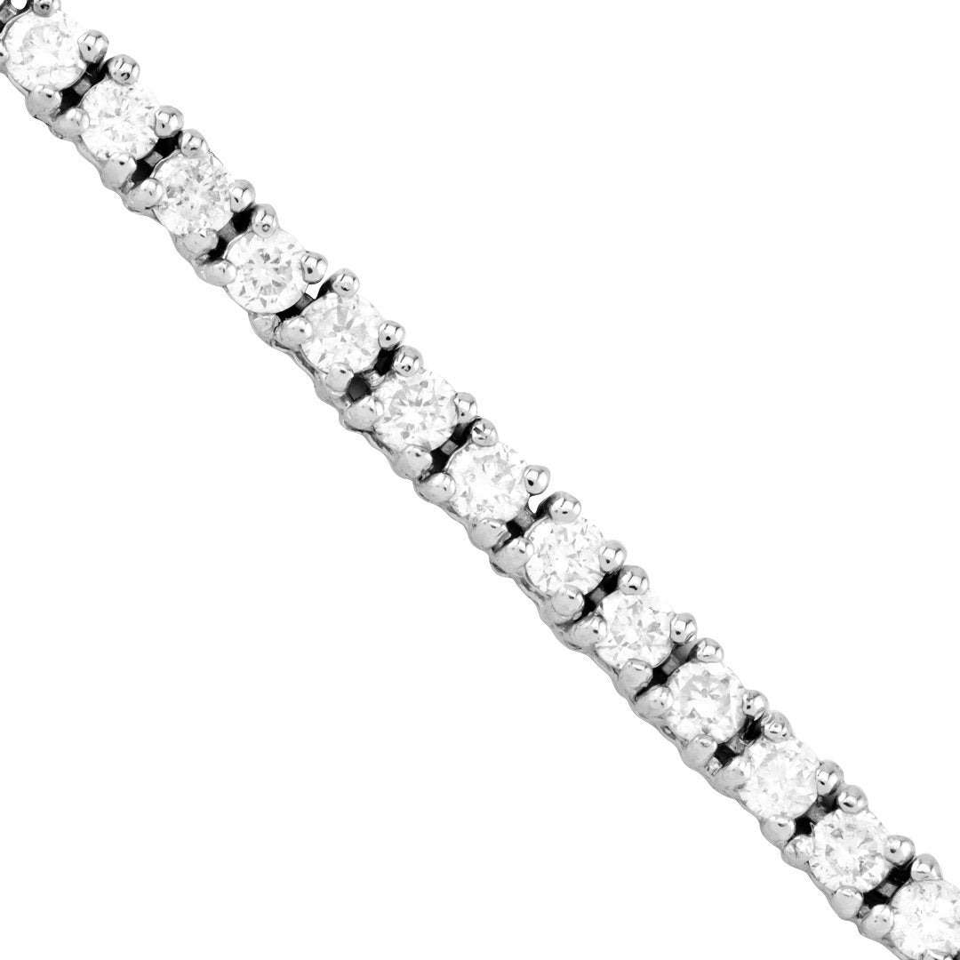 Diamond Tennis Chain in 10k White Gold 22 Inches 2 mm 5.40 Ctw