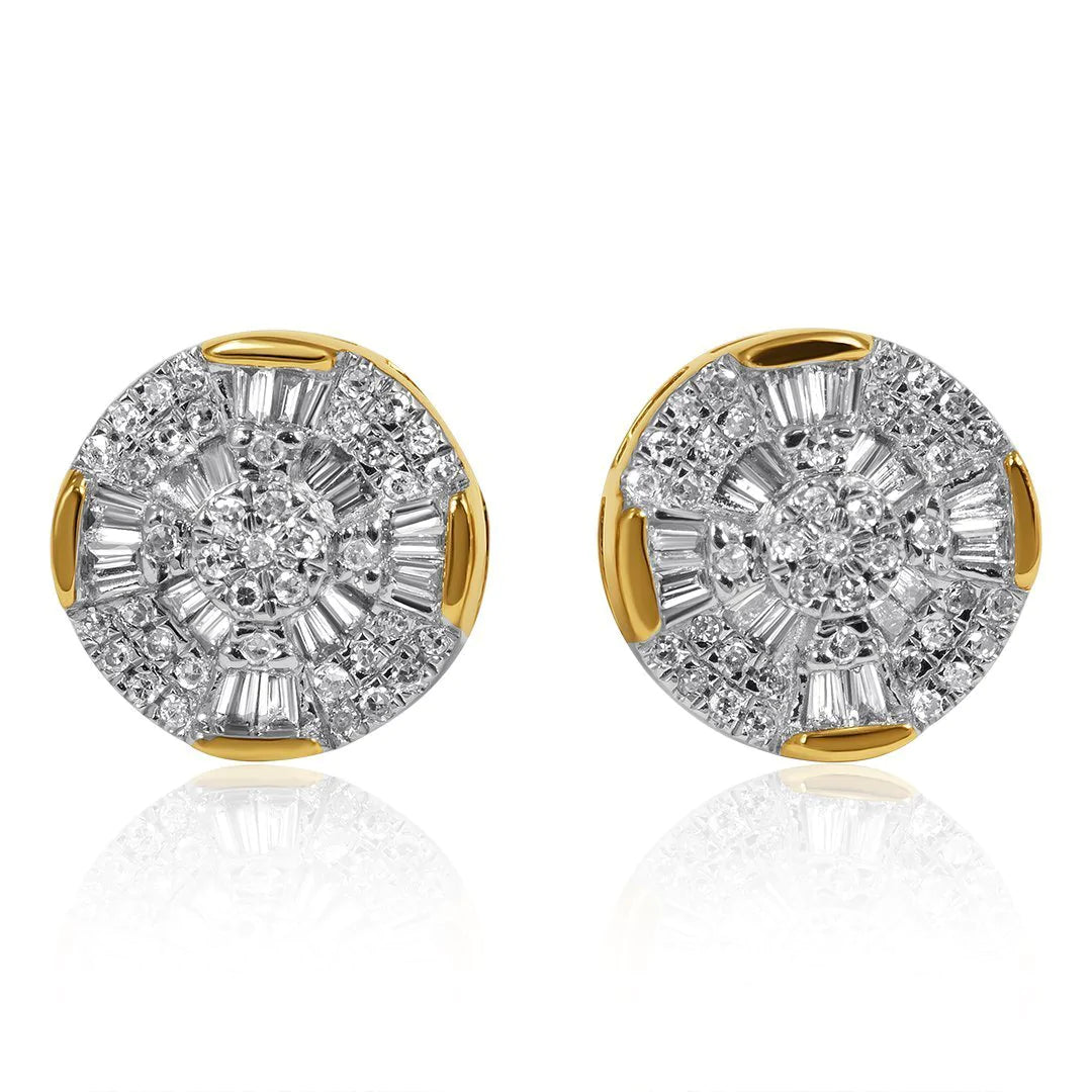 14k Yellow Gold Diamond Earrings 0.86 CTW