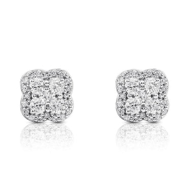 10K White Gold Diamond Stud Earrings 0.41 CTW