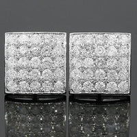 Thumbnail for 14K White Solid Gold Diamond Stud Earrings 2.50 Ctw